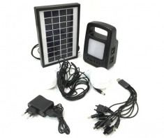 Incarcator Solar Universal Lai Tuo 2,5 W cu Lanterna si 2 Becuri Extensibile foto