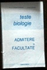 TH. LUNGIANU, L. CALMAC - TESTE BIOLOGIE. ADMITERE LA FACULTATE foto