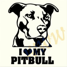 I love my Pitbull_Perete_Sticker_ Cod: WALL-769-Dimensiuni: 20 cm. x 16.4 cm. foto