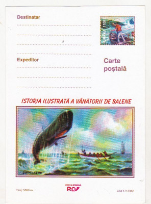 bnk cp Romania 2001 Istoria ilustrataa vanatorii de balene 171/2001 foto