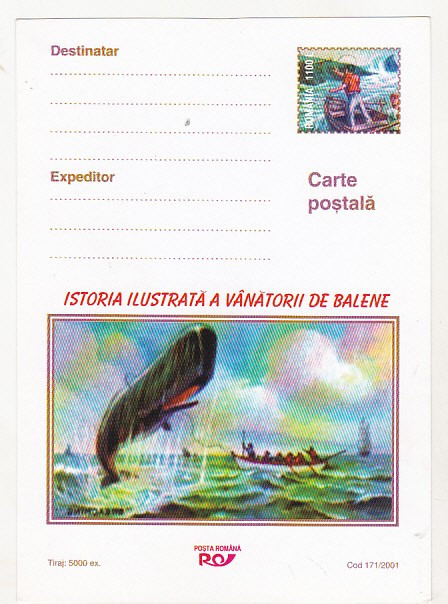 bnk cp Romania 2001 Istoria ilustrataa vanatorii de balene 171/2001
