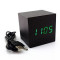 ceas led verde ceas alarma cablu usb ceasuri desteptatoare lemn cub cablu usb