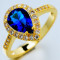 Inel 9K GOLD FILLED inima cu zircon CZ si safir cz. Marimea 7