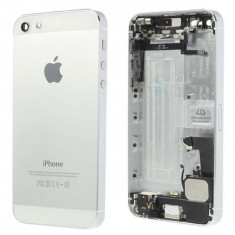 Caracsa Mijloc iPhone 5 Completa Argintie Alba foto