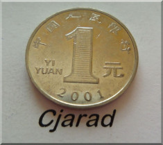 Moneda 1 Yi Yuan - China, anul 2001 *cod 184 foto