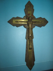 CRUCIFIX Gotic bronz-Segnur Avez pitie de noux, cca 1900. foto