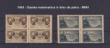 1945 - Gazeta matematica - serie completa in bloc de patru - MNH