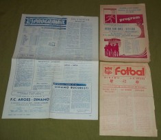 lot cinci programe fotbal Dinamo Bucuresti FC Arges Pitesti 1980 - 2009 foto