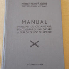 Principii de Organizare Functionare si Exploatare a Gurilor de foc de Artilerie