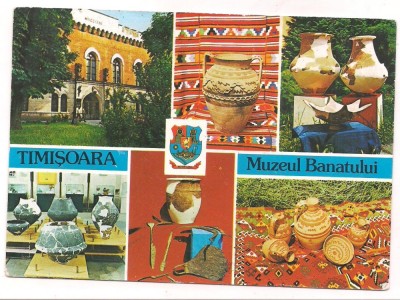 % carte postala (ilustrata)-TIMISOARA-Muzeul Banatului-colaj foto
