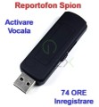 Nou 2018!!! | Stick Reportofon Spion cu ACTIVARE VOCALA | 74 ORE de Inregistrare, 4 GB