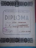 HOPCT DIPLOMA SPORTIVA NR 17 CONS. JUD.PTR. ED.FIZICA SI SPORT C-TA-TENIS 1972