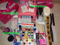 Kit set manichiura unghii false- lampa UV,pila,geluri ccn,tipsuri - KIT BEST foto