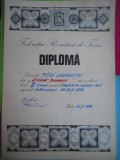 HOPCT DIPLOMA SPORTIVA NR 16 FEDERATIA ROMANA DE TENIS C.S. STEAUA BUC. 1976