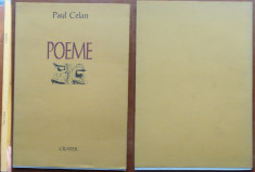 Paul Celan , Poeme , Crater , 1998 , ed. de lux bilingva in 500 ex. cu 7 gravuri foto