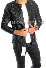 Geaca de piele ecologica tip ZARA - Geaca slim fit - Geaca casual - cod 4941 foto