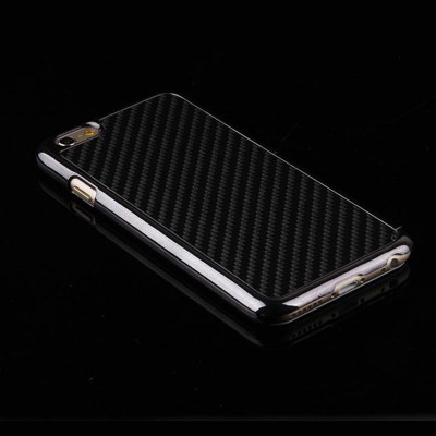 Husa fibra carbon negru Iphone 6 plus 5,5&amp;quot; + folie protectie ecran foto