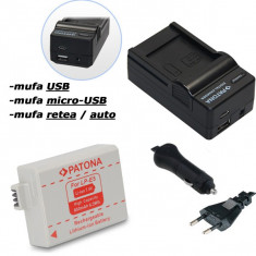 PATONA | Incarcator 4in1 USB + Acumulator compatibil CANON LP-E5 LPE5 | 850mAh foto