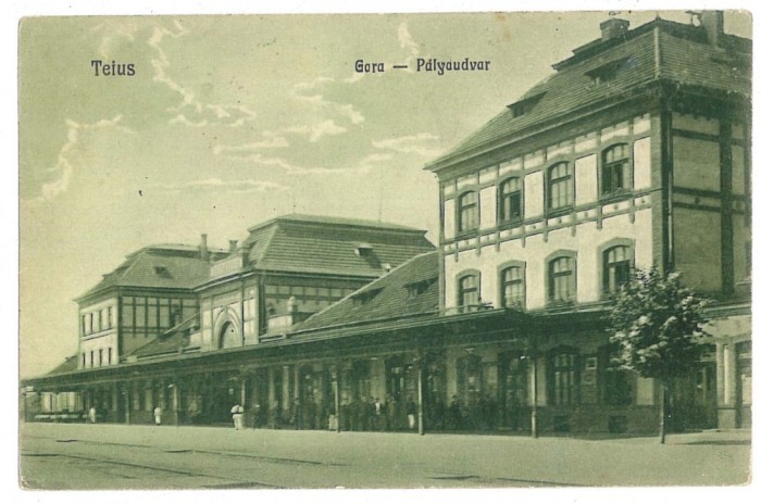 801 - TEIUS, Railway Station, Romania - old postcard - used - 1926