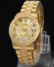 CEAS DAMA ROLEX OYSTER PERPETUAL Gold-PRET IMBATABIL-CALITATEA 1-SUPERB-REDUS !! foto