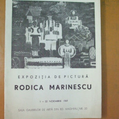 Rodica Marinescu catalog expozitie pictura 1969 Bucuresti sala Magheru