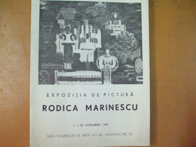 Rodica Marinescu catalog expozitie pictura 1969 Bucuresti sala Magheru foto