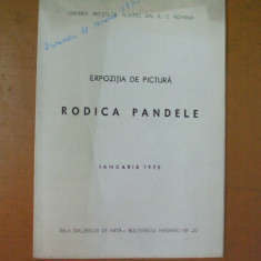 Rodica Pandele catalog expozitie pictura 1970 Bucuresti sala Magheru