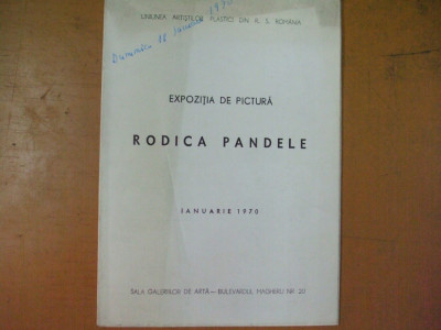 Rodica Pandele catalog expozitie pictura 1970 Bucuresti sala Magheru foto