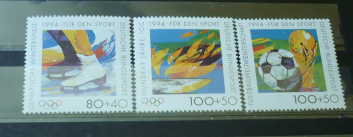 GERMANIA 1994 &ndash; JOCURI OLIMPICE, serie DEPARAIATA nestampilata, B38