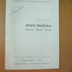 Irena Snarska catalog expozitie pictura grafica Polonia 1969 Bucuresti Ateneu