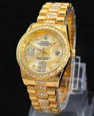 CEAS DAMA ROLEX OYSTER PERPETUAL 2 Gold-PRET IMBATABIL-CALITATEA 1-SUPERB-REDUS foto