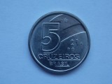 5 CRUZEIROS 1990 BRAZILIA-AUNC, America Centrala si de Sud