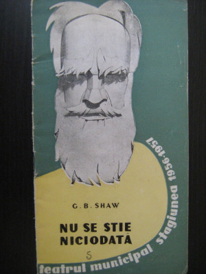 Program teatru stagiunea 1956 - Nu se stie niciodata/ Teatrul Municipal foto