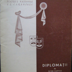 Program teatru stagiunea 1958 - Diplomatii / Teatrul National IL Caragiale