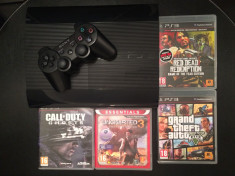 PlayStation 3 500GB Super Slim GTA 5 Edition + 4 Jocuri Originale foto