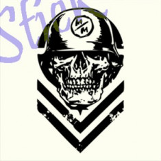 Army Skull_Sticker Decor_Auto Moto_Cod:DIV-357-Dimensiuni: 35 cm. x 21 cm. foto