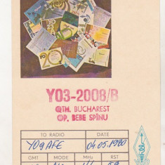 bnk cp Romania Carte postala QSL 1980