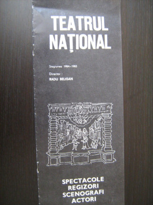 Program teatru stagiunea 1984-1985, spectacole, regizori, actori, scenografi foto