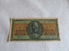 GRECIA 5.000 DRAHME / 1943 - stare excelenta. foto