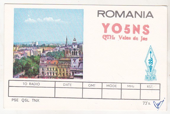 bnk cp Romania CP QSL 1973 - YO Awards program - YO-DX