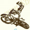 Motociclist_Tatuaj De Perete_Sticker Decor_Cod:WALL-226-Dim: 25 cm. x 25 cm.