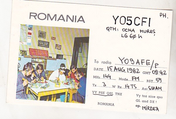 bnk cp Romania CP QSL 1982
