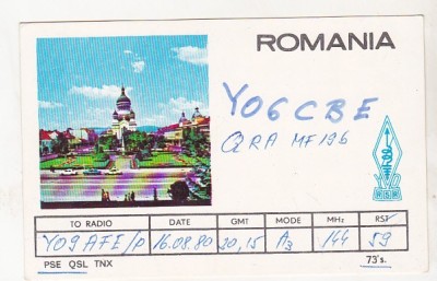 bnk cp Romania CP QSL 1980 foto