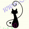Pisica_Tatuaj De Perete_Sticker Decorativ_Cod:WALL-235-Dim: 15 cm. x 12.5 cm.