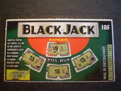 BILET LOTERIE - BLACK JACK - FRANTA - FOLOSIT . foto