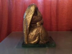 Sculptura Statuie bronz patinat semnata Corneliu Virgiliu Medrea, ,,Femeie&amp;#039;&amp;#039; foto