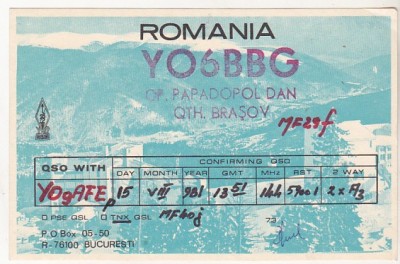 bnk cp Romania CP QSL 1981 - QTH Brasov foto