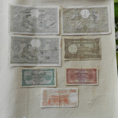 Bancnote Belgia vechi antebelice - 100 Frank/20 Belgas (1936, 38, 39),7 bancnote foto