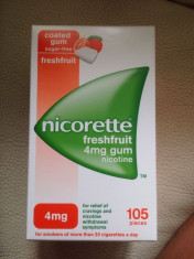 Guma Nicorette 4mg 105 gume,aroma Freshfruit foto