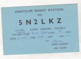 Bnk cp Nigeria CP QSL 1961, Circulata, Printata